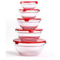 Glass Bowl 5PCS Set with PP Lid